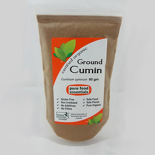 Cumin Ground Powder Pure Food Certified Organic (80g, zip)